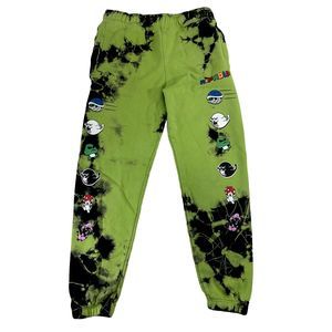 RipnDip Green Tie Dye Psychedelic Unisex SMALL Sweatpants Super Mario Cat‎ Toad
